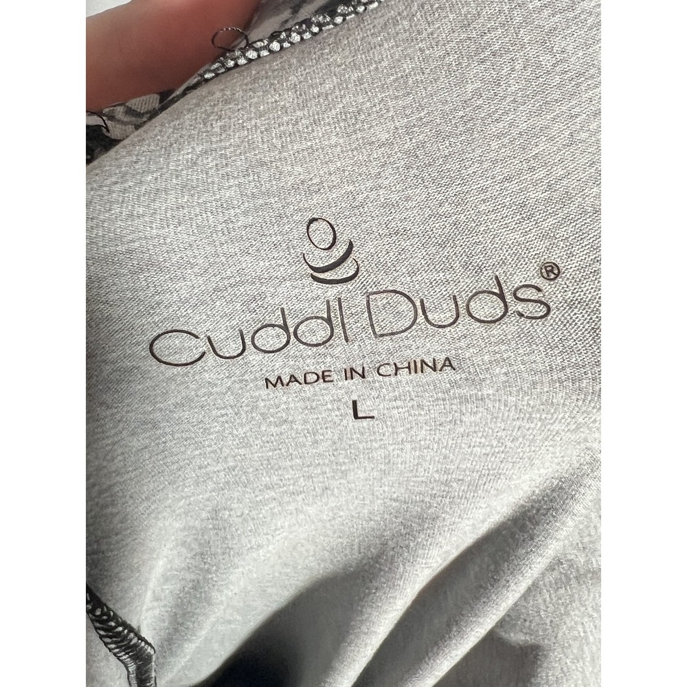 Cuddl Duds Women's Leggings Size L Black Gray White Abstract Stretch Comfort - Picture 6 of 7